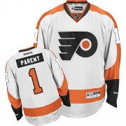 Reebok Philadelphia Flyers NO.1 Bernie Parent Men's Jersey (White Authentic Away)