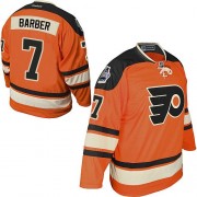 Reebok Philadelphia Flyers NO.7 Bill Barber Men's Jersey (Orange Premier Official Winter Classic)