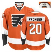 Reebok Philadelphia Flyers NO.20 Chris Pronger Men's Jersey (Orange Authentic Home Autographed)